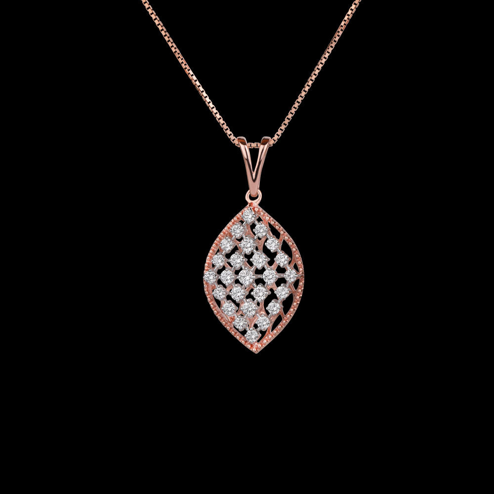 14K Rose Gold Diamond Pendant - 0.93ct VVS-VS-GH