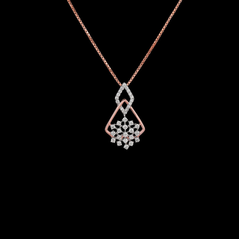 14K Rose Gold Diamond Pendant - 0.42ct VVS-VS-GH