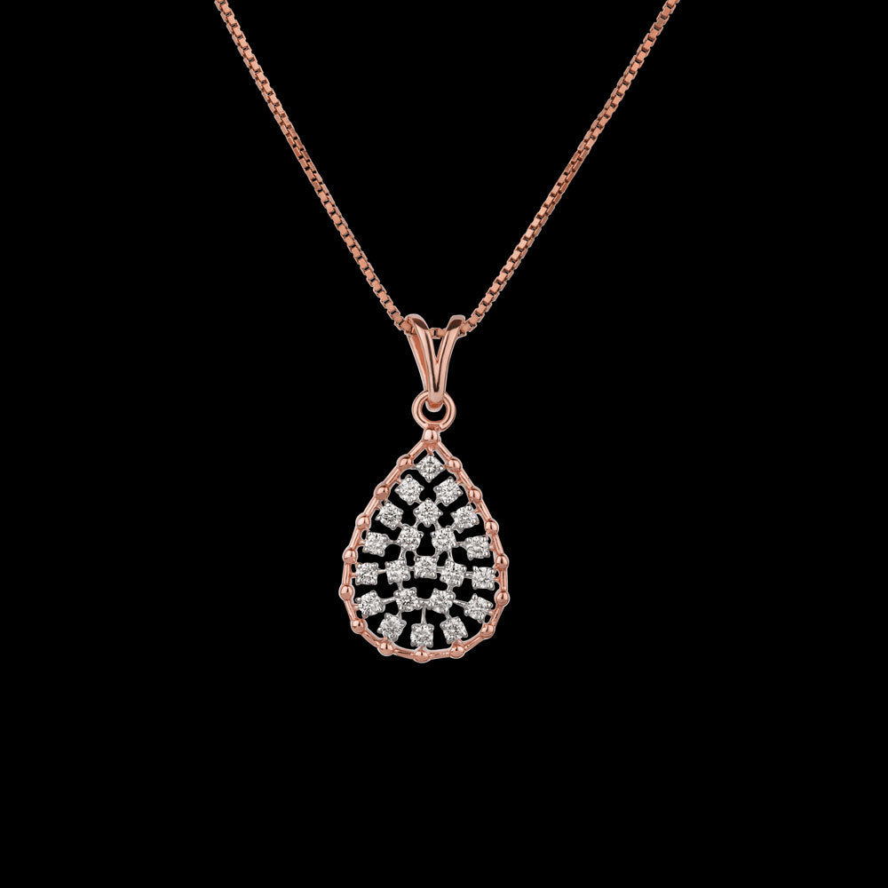18K Rose Gold Diamond Pendant - 0.45ct VVS-VS-HI
