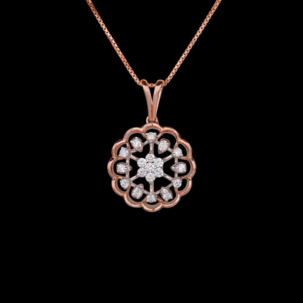14K Rose Gold Diamond Pendant - 0.66ct VVS-VS-GH