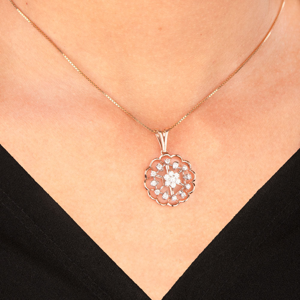 14K Rose Gold Diamond Pendant - 0.66ct VVS-VS-GH