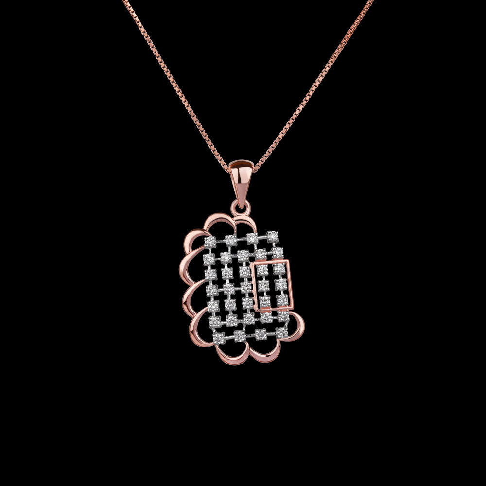 14K Rose Gold Diamond Pendant - 0.89ct VVS-VS-GH
