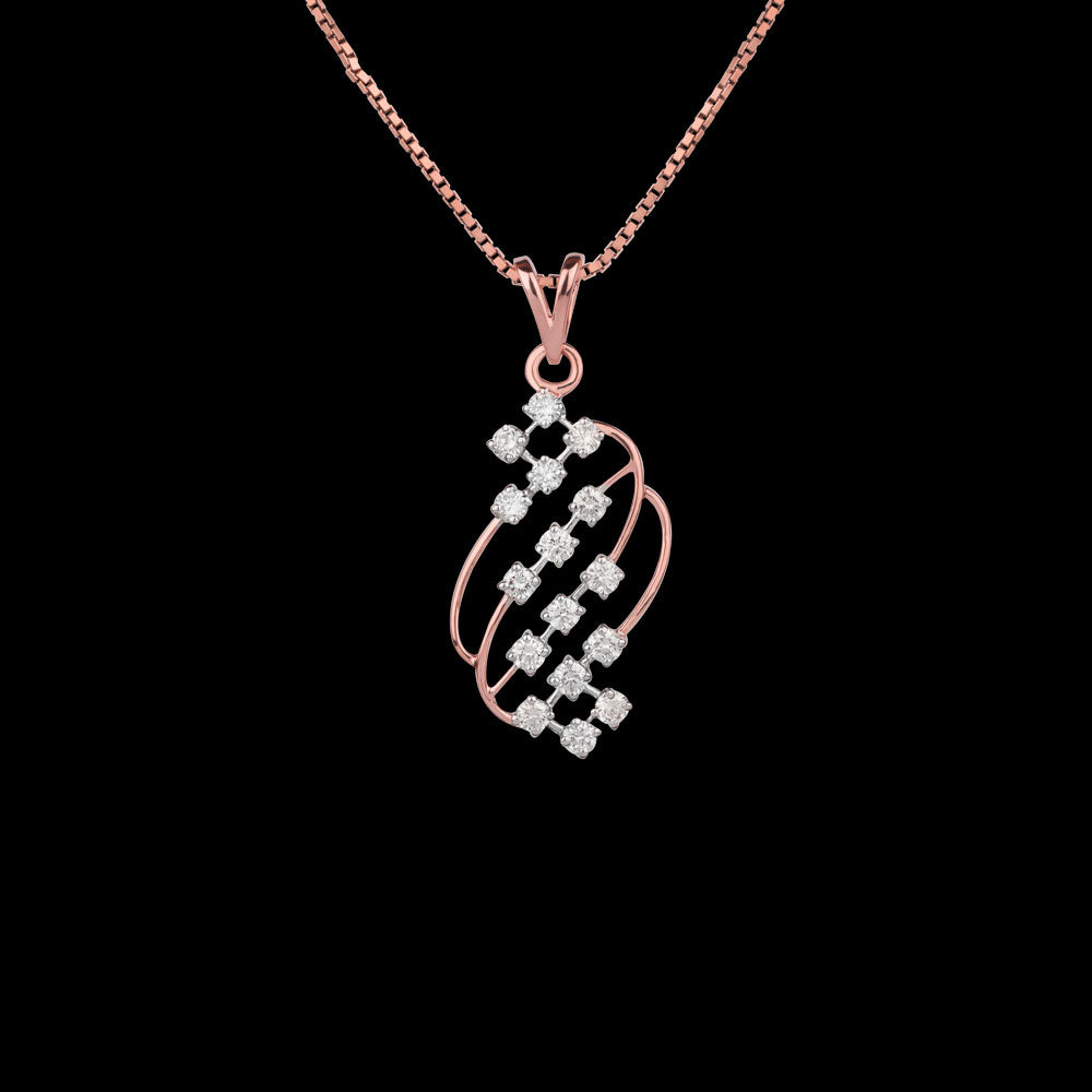 18K Rose Gold Diamond Pendant - 0.48ct VVS-VS-IJ