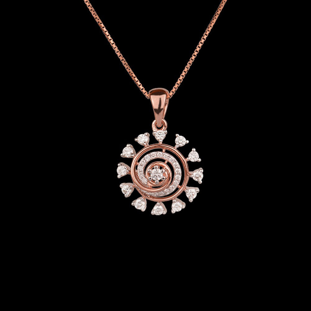 14K Rose Gold Diamond Pendant - 0.82ct VVS-VS-GH