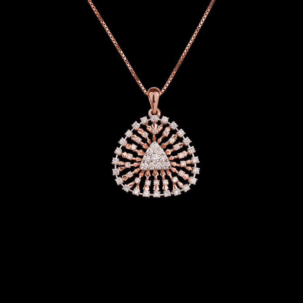 14K Rose Gold Diamond Pendant - 1.21ct VVS-VS-GH