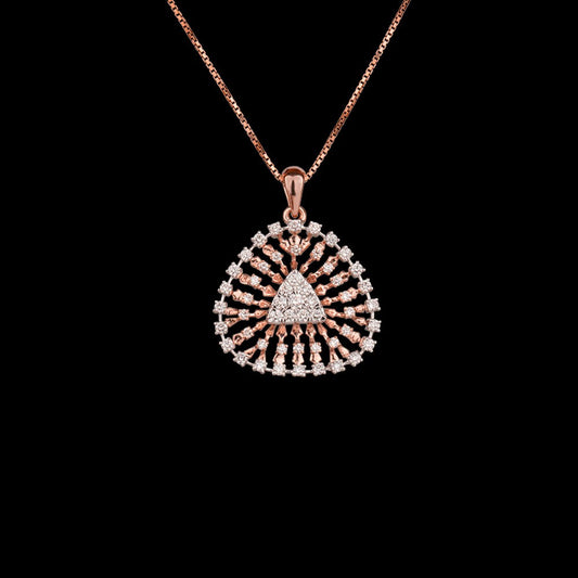 14K Rose Gold Diamond Pendant - 1.21ct VVS-VS-GH