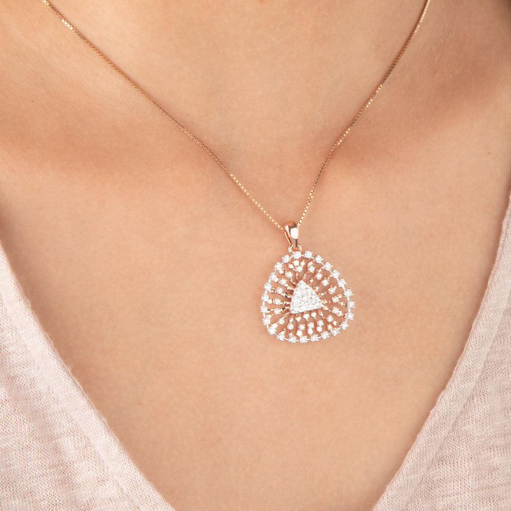 14K Rose Gold Diamond Pendant - 1.21ct VVS-VS-GH