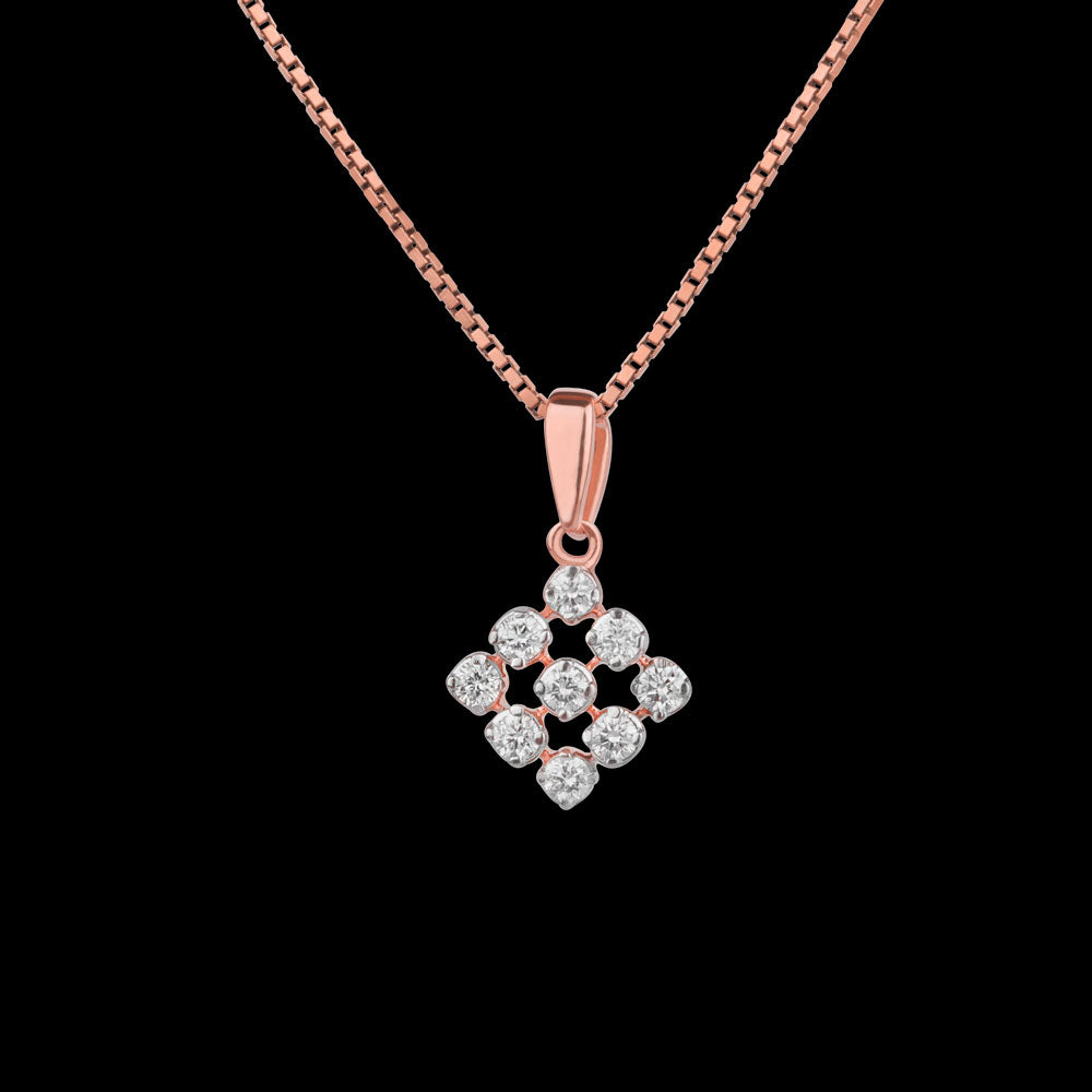 18K Rose Gold Diamond Pendant - 0.27ct VVS-VS-IJ