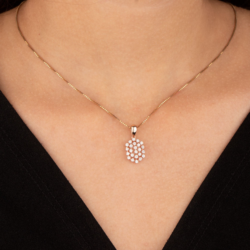 14K Rose Gold Diamond Pendant - 0.547ct SI-HI