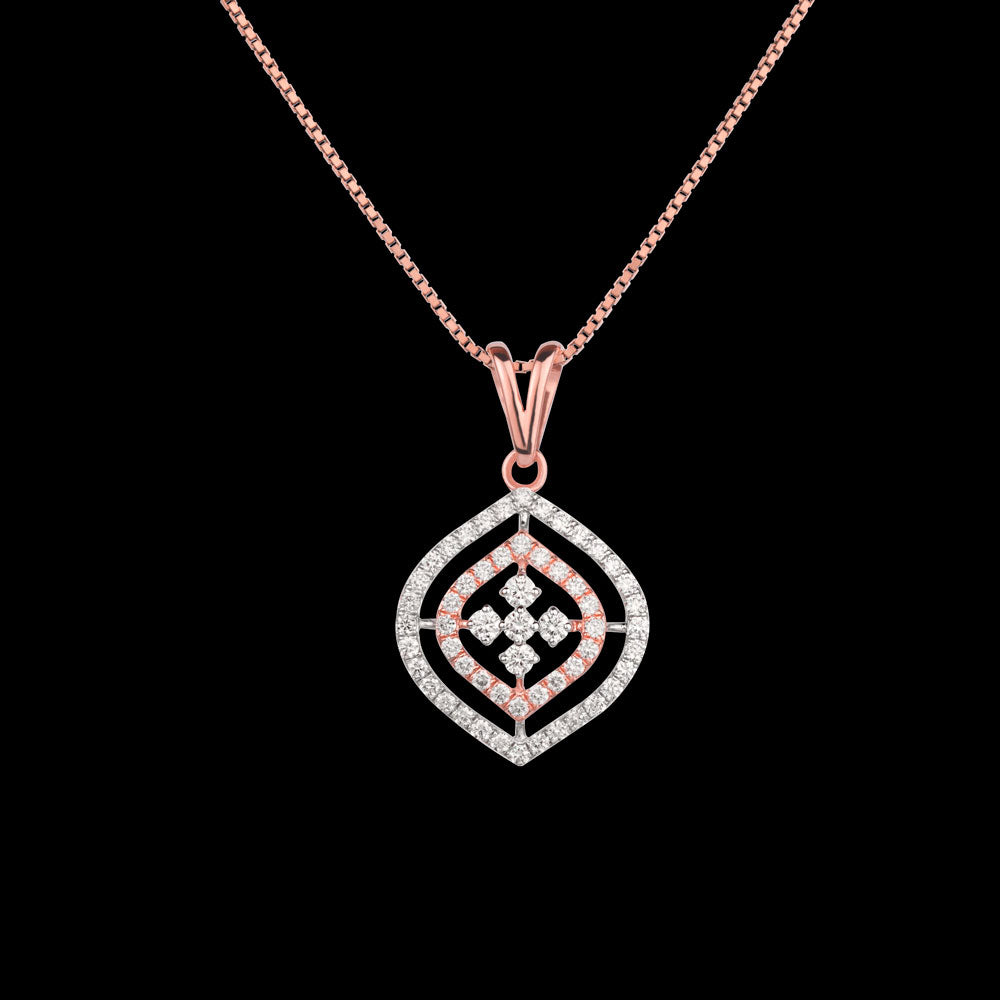 18K Rose Gold Diamond Pendant - 0.755ct VVS-VS-GH