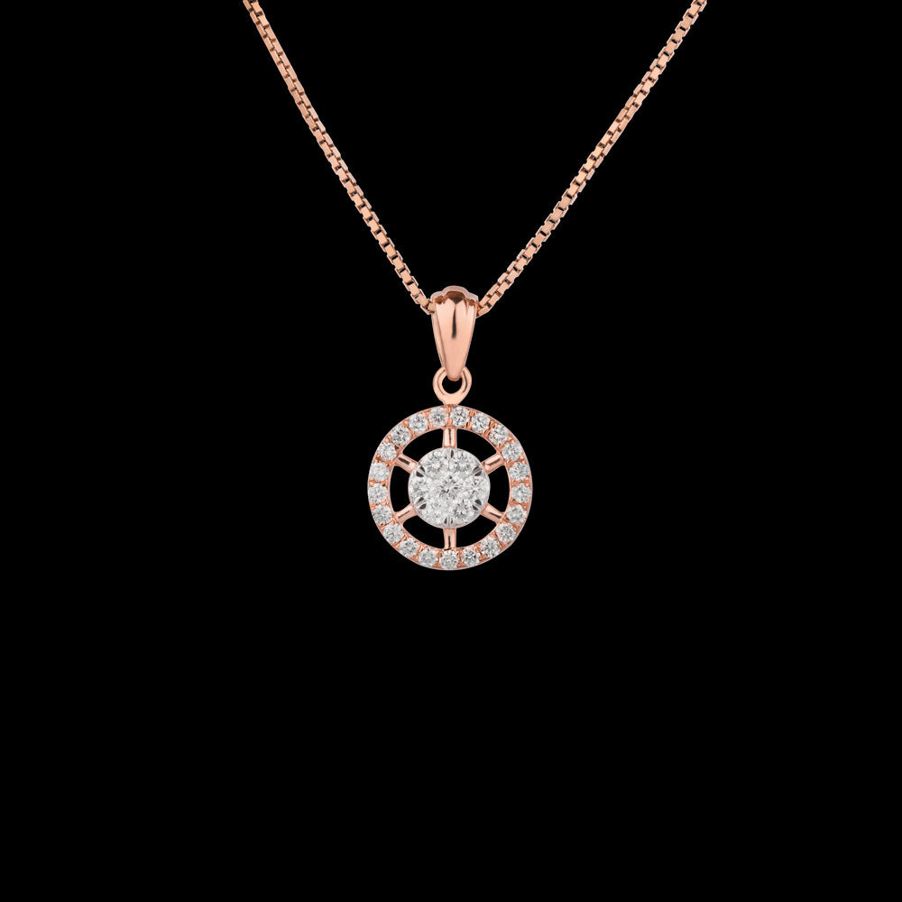 18K Rose Gold Diamond Pendant - 0.46ct VVS-VS-GH