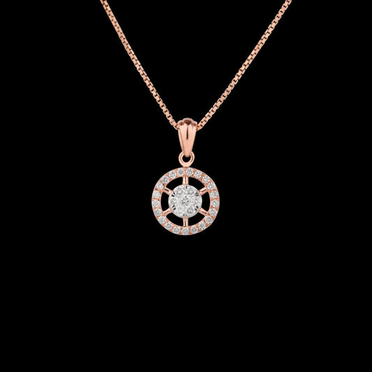 18K Rose Gold Diamond Pendant - 0.46ct VVS-VS-GH