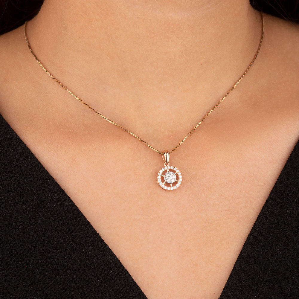 18K Rose Gold Diamond Pendant - 0.46ct VVS-VS-GH