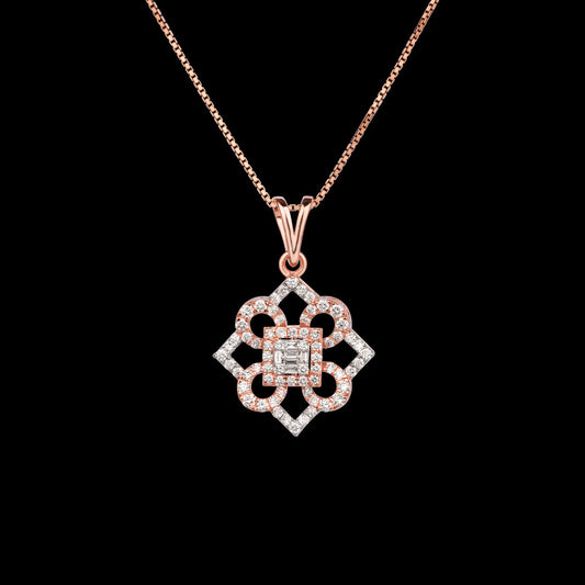 18K Rose Gold Diamond Pendant - 0.943ct VS-SI-FG