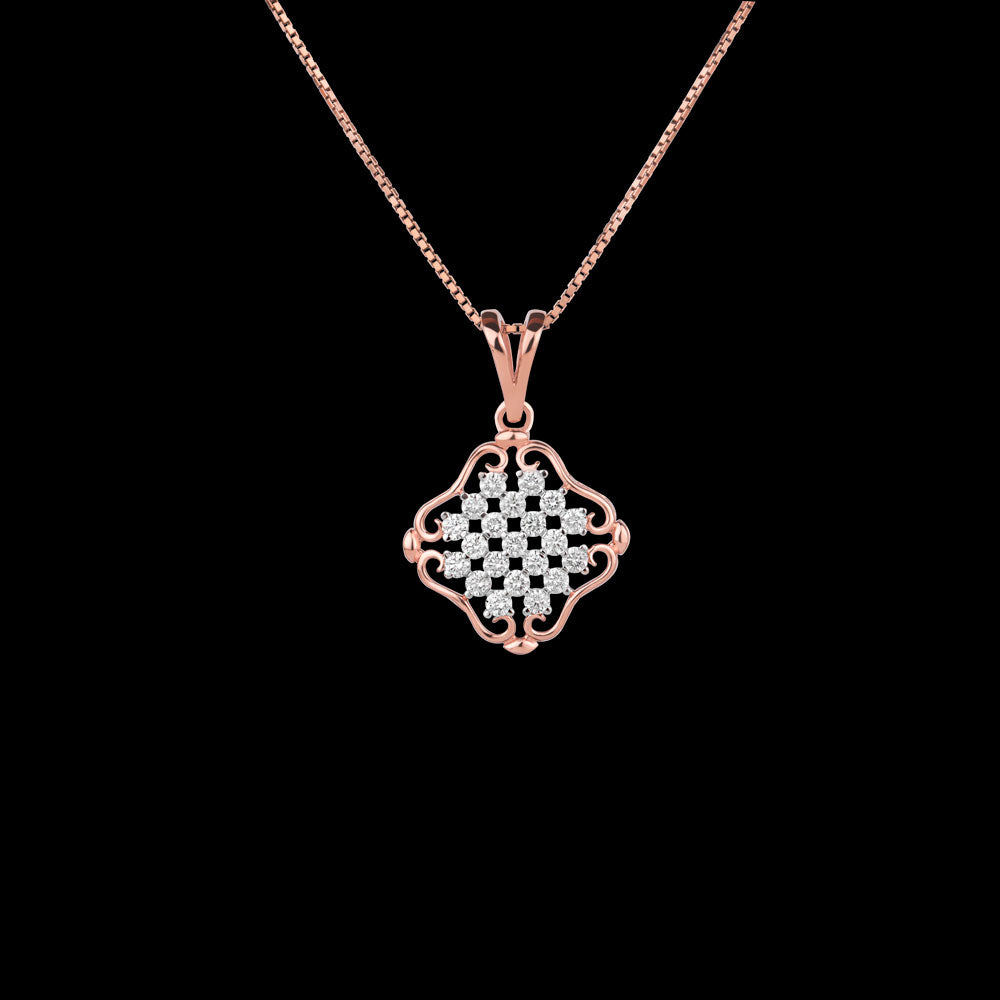 18K Rose Gold Diamond Pendant - 0.721ct VVS-VS-GH