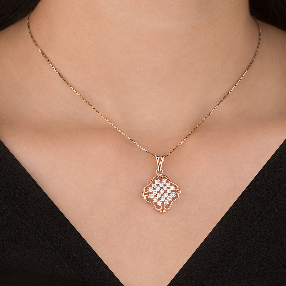 18K Rose Gold Diamond Pendant - 0.721ct VVS-VS-GH