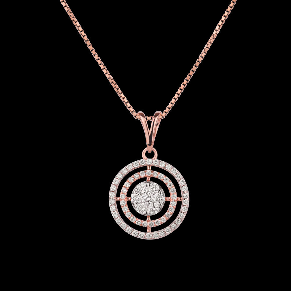 18K Rose Gold Diamond Pendant - 0.7ct VVS-VS-GH