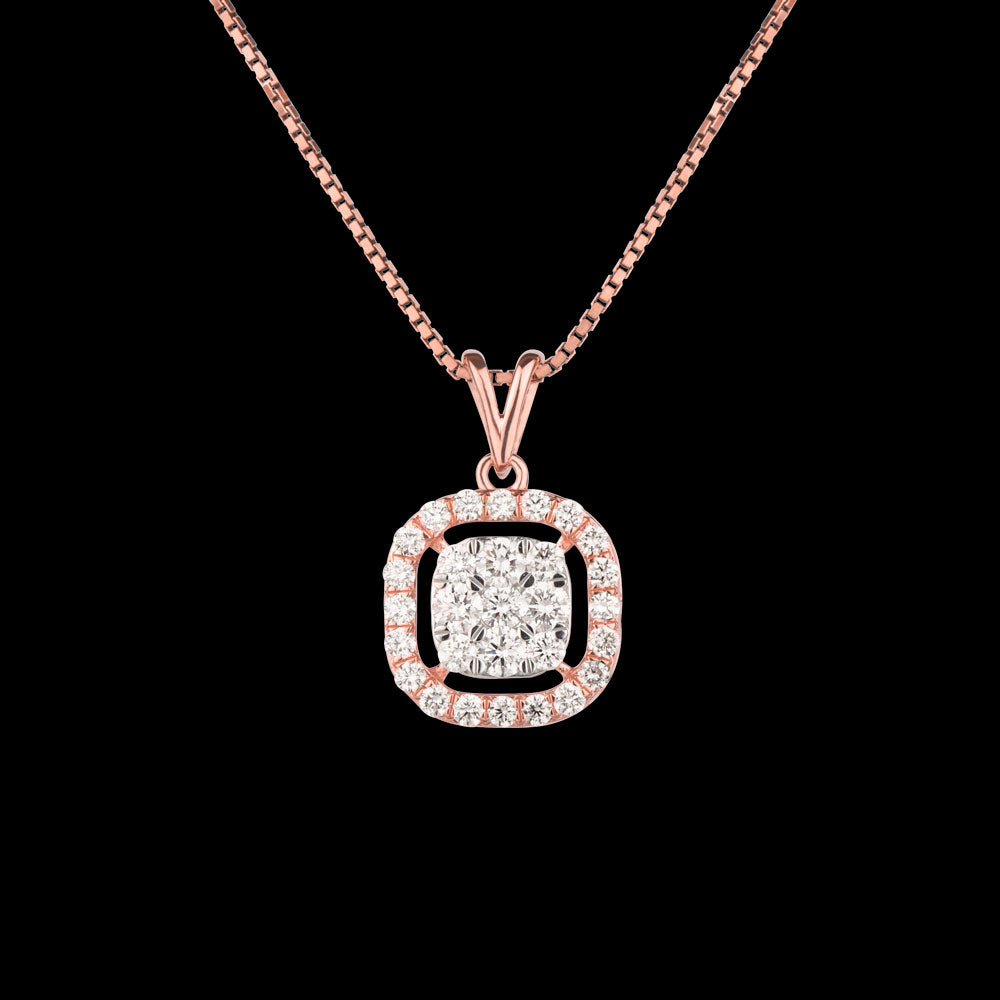 18K Rose Gold Diamond Pendant - 0.8ct VVS-VS-GH