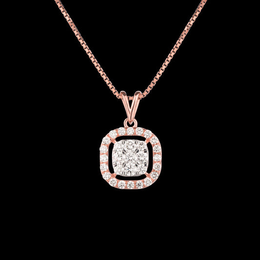 18K Rose Gold Diamond Pendant - 0.8ct VVS-VS-GH