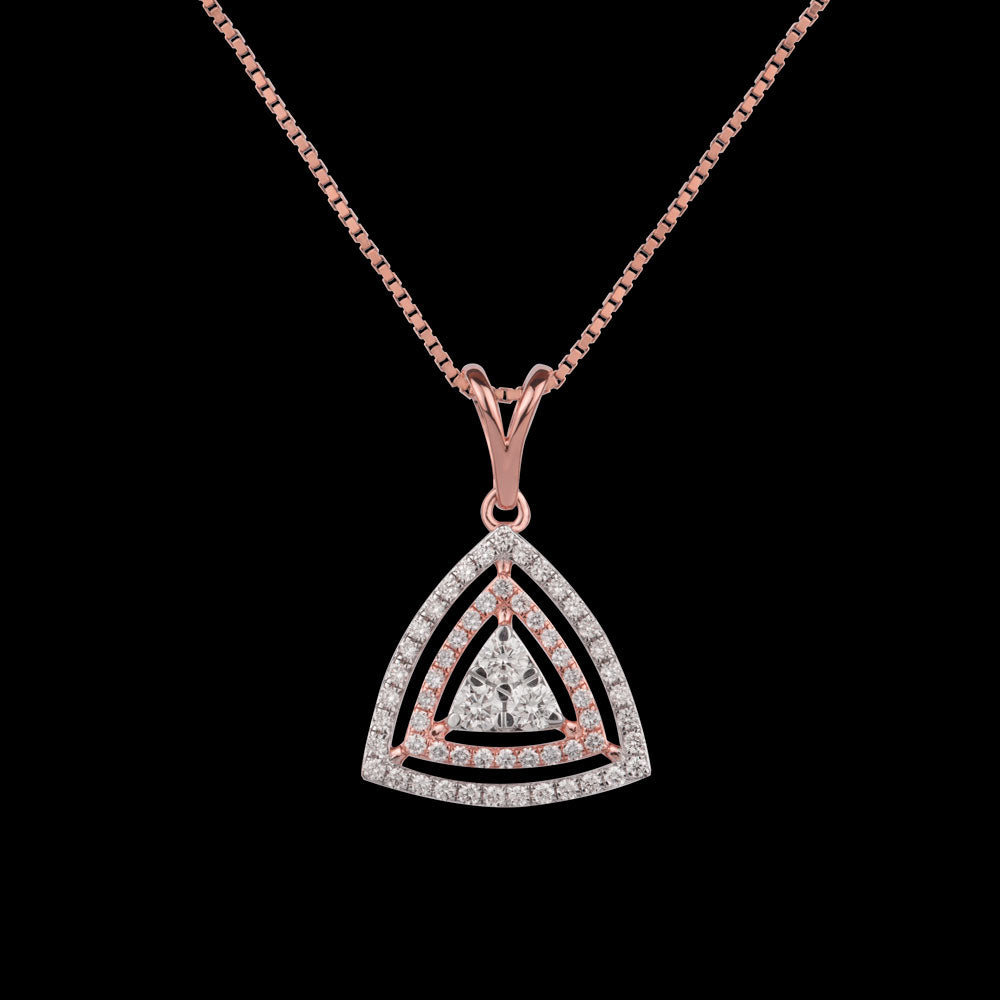 18K Rose Gold Diamond Pendant - 0.61ct VVS-VS-GH