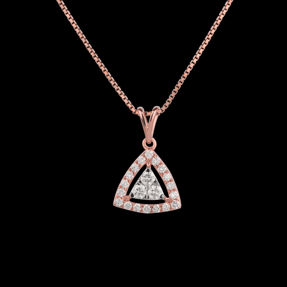 18K Rose Gold Diamond Pendant - 0.55ct VVS-VS-GH