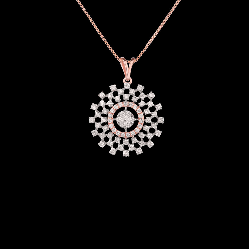 14K Rose Gold Diamond Pendant - 1.44ct VVS-VS-GH