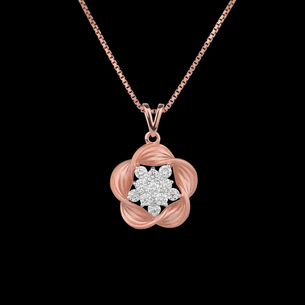 18K Rose Gold Diamond Pendant - 0.55ct VVS-VS-JK