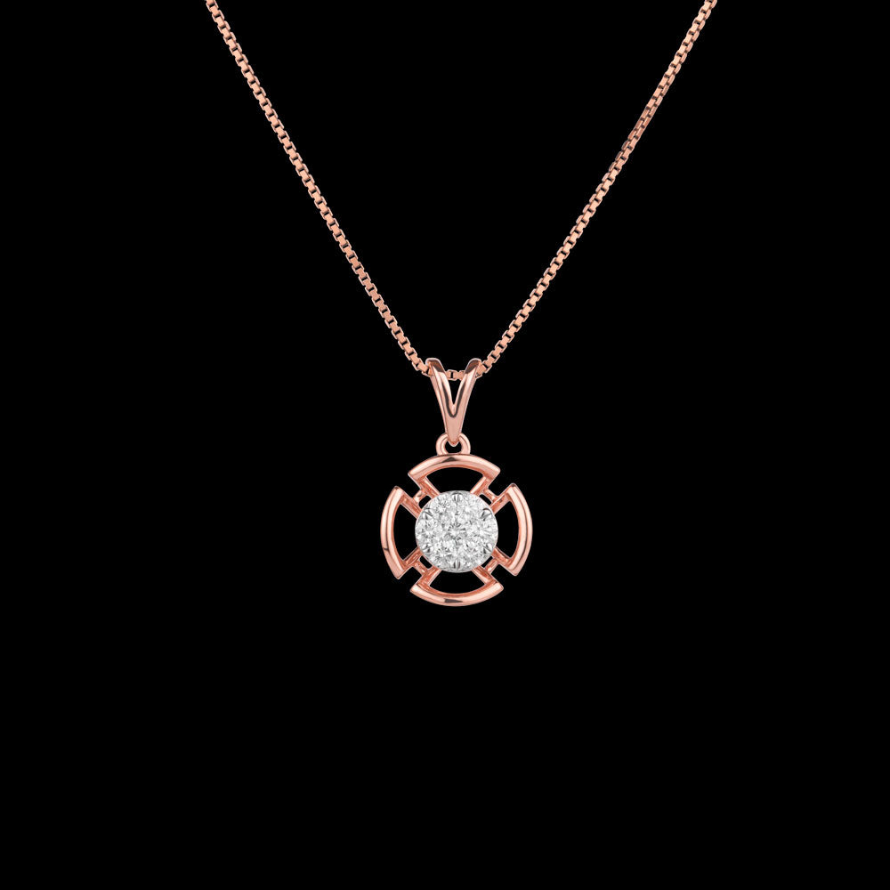 18K Rose Gold Diamond Pendant - 0.34ct VVS-VS-GH