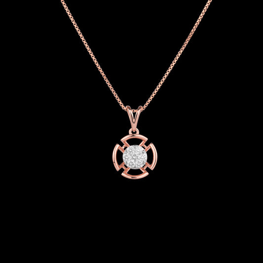 18K Rose Gold Diamond Pendant - 0.34ct VVS-VS-GH