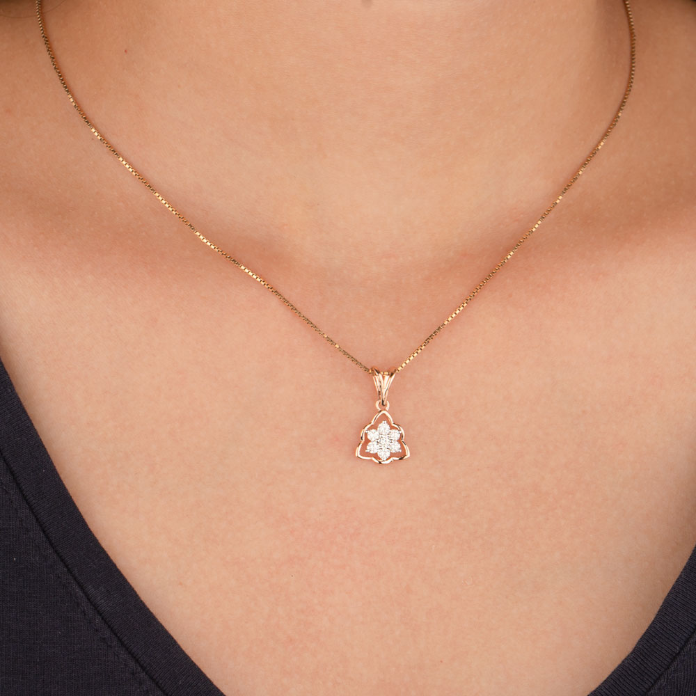 14K Rose Gold Diamond Pendant - 0.391ct VVS-VS-JK