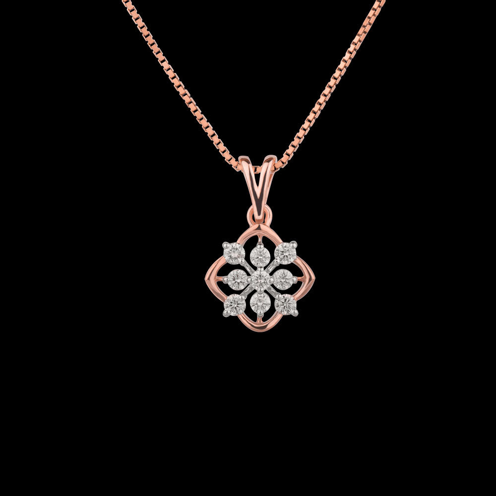 14K Rose Gold Diamond Pendant - 0.362ct VVS-VS-JK