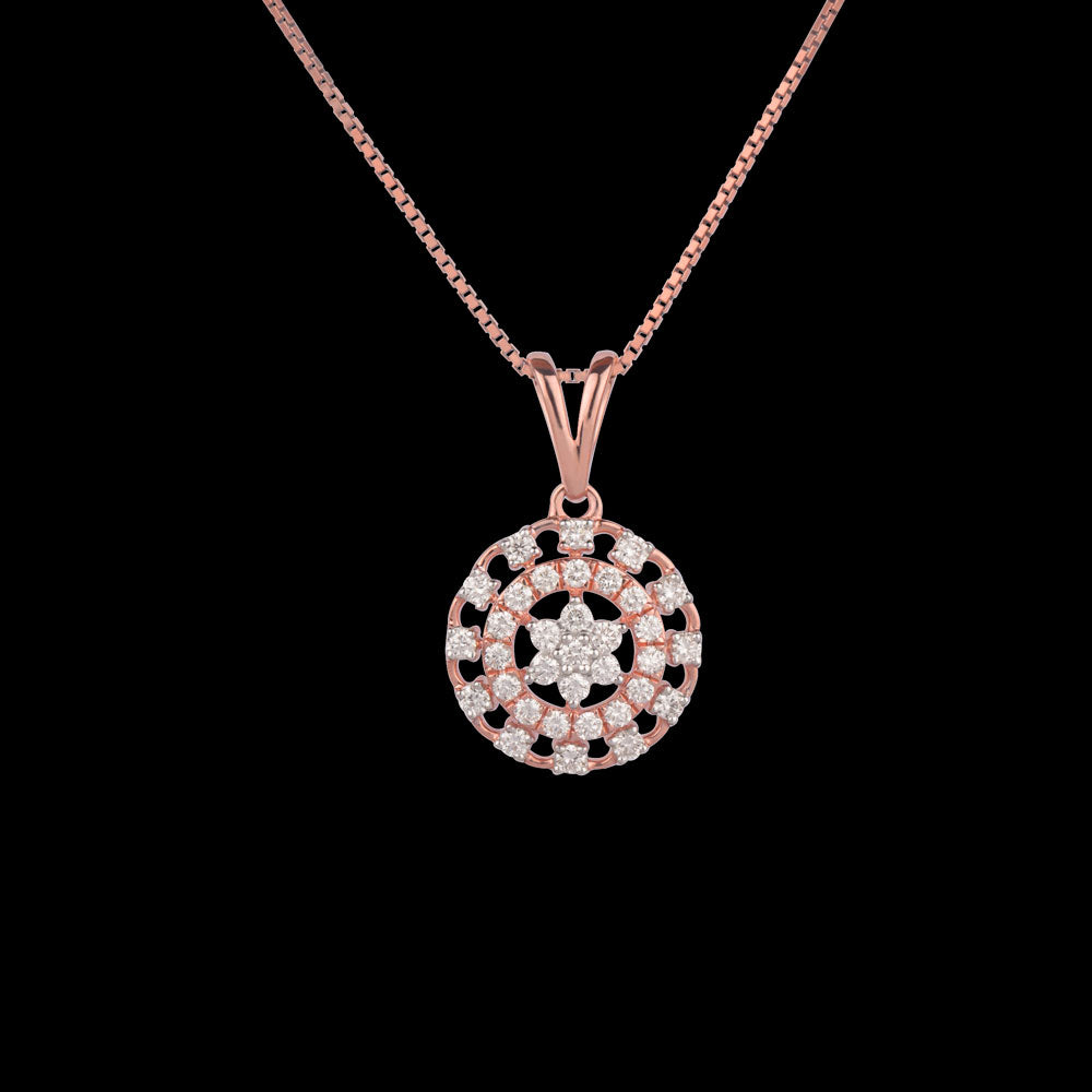 18K Rose Gold Diamond Pendant - 0.653ct VVS-VS-GH