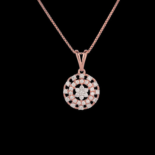 18K Rose Gold Diamond Pendant - 0.653ct VVS-VS-GH
