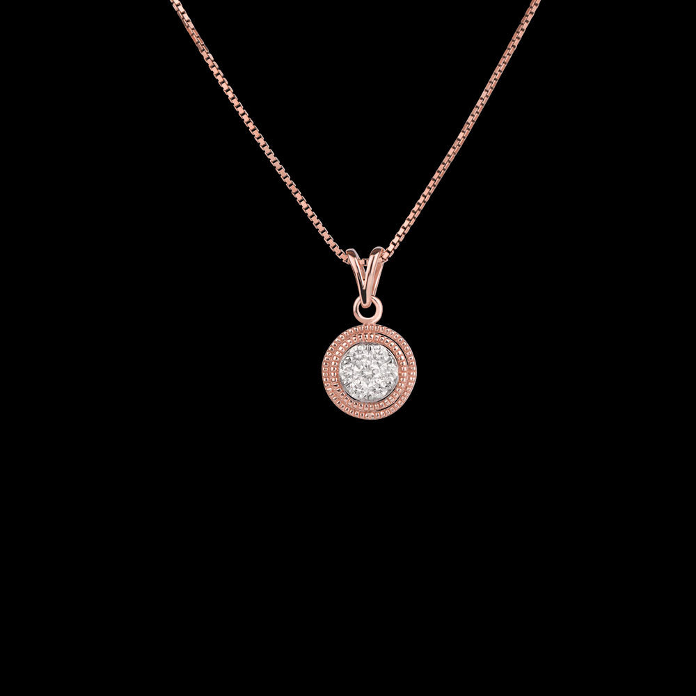 14K Rose Gold Diamond Pendant - 0.3ct VVS-VS-GH