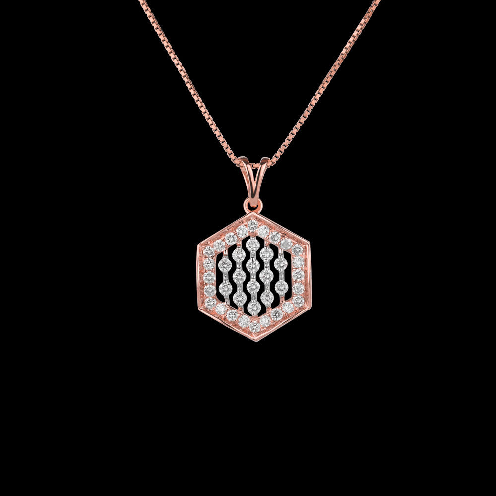 18K Rose Gold Diamond Pendant - 1.01ct VVS-VS-GH