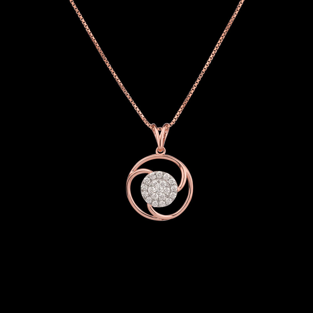 18K Rose Gold Diamond Pendant - 0.47ct VVS-VS-GH