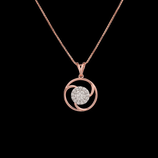 18K Rose Gold Diamond Pendant - 0.47ct VVS-VS-GH