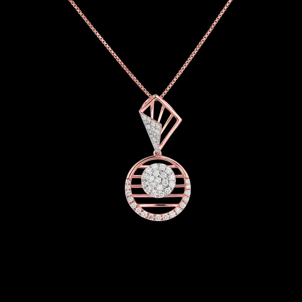 14K Rose Gold Diamond Pendant - 0.88ct VVS-VS-GH