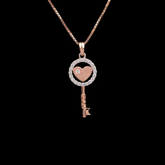 14K Rose Gold Diamond Pendant - 0.31ct VVS-VS-GH
