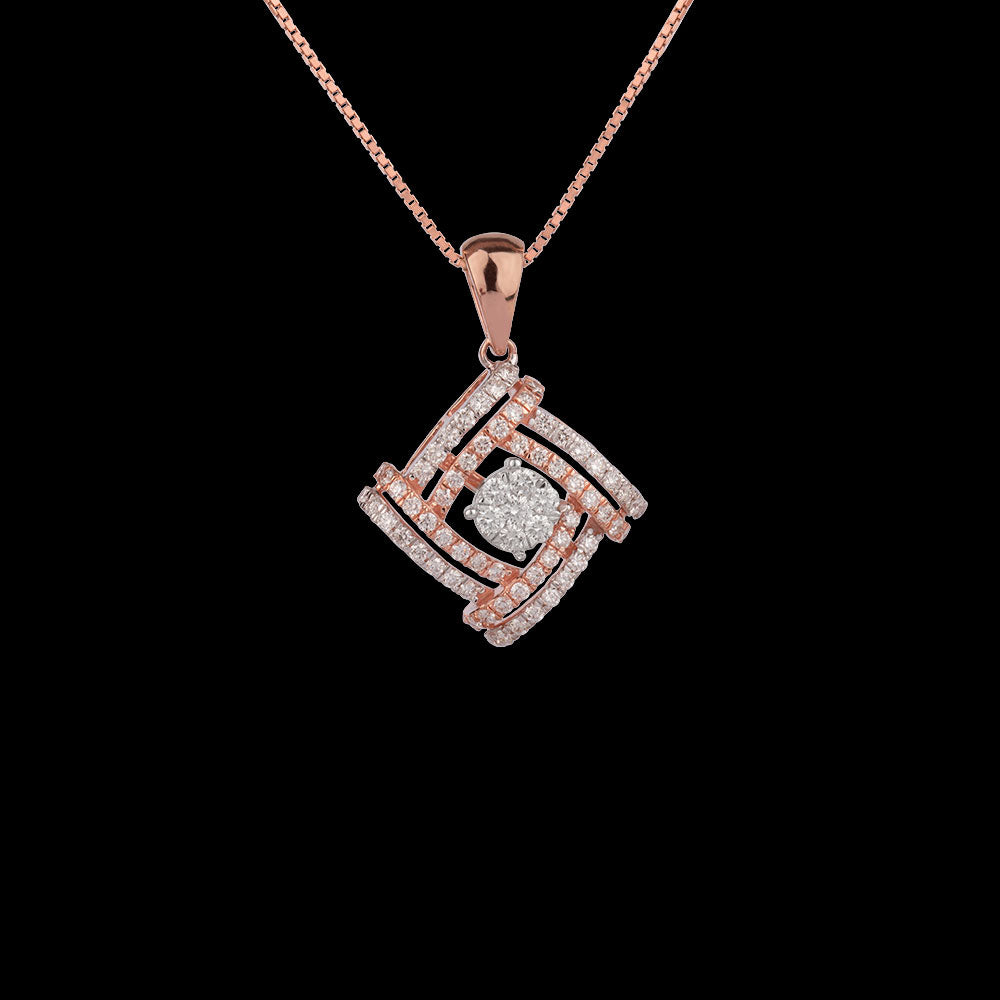 14K Rose Gold Diamond Pendant - 1.08ct VVS-VS-GH