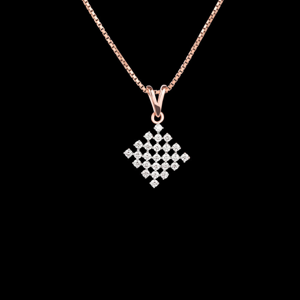 14K Rose Gold Diamond Pendant - 0.34ct VVS-VS-GH