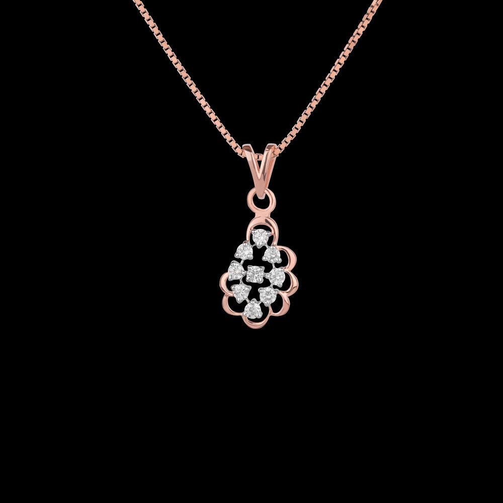18K Rose Gold Diamond Pendant - 0.26ct VVS-VS-IJ