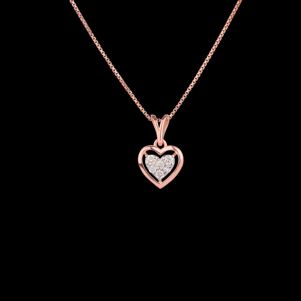 14K Rose Gold Diamond Pendant - 0.26ct VVS-VS-GH