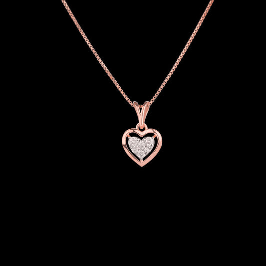 14K Rose Gold Diamond Pendant - 0.26ct VVS-VS-GH