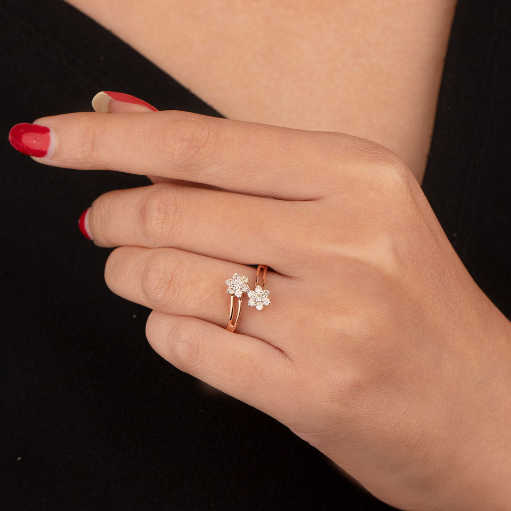 18K Rose Gold Diamond Ring - 0.3ct VVS-VS-HI