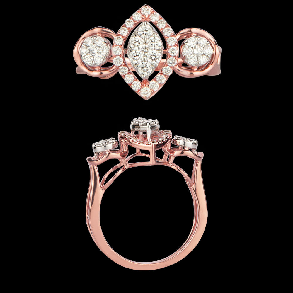 14K Rose Gold Diamond Ring - 0.52ct VS-SI-FG