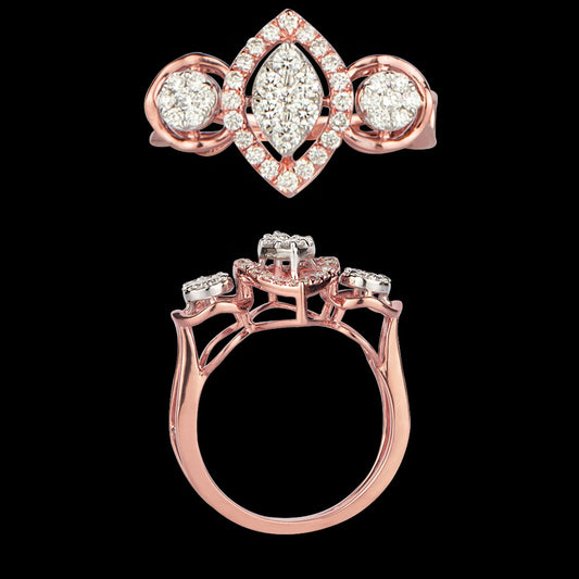 14K Rose Gold Diamond Ring - 0.52ct VS-SI-FG