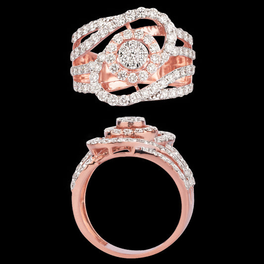 14K Rose Gold Diamond Ring - 1.36ct VVS-VS-GH
