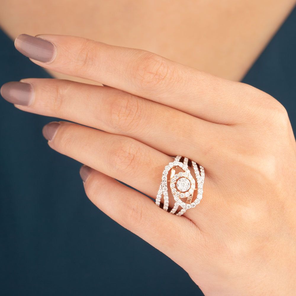 14K Rose Gold Diamond Ring - 1.36ct VVS-VS-GH