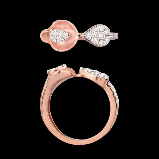 18K Rose Gold Diamond Ring - 0.367ct VVS-VS-GH